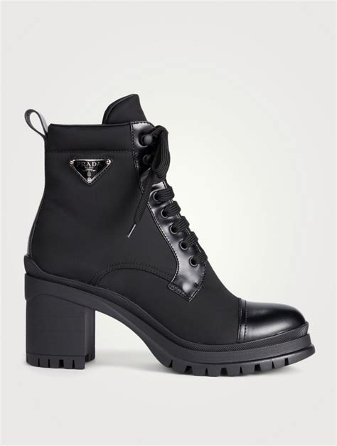 prada boots white and black leather|nylon prada boots women.